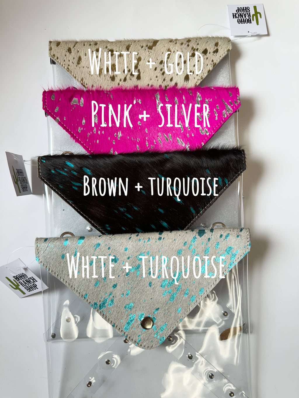 Western Cowhide Hairon Clear Crossbody Purse