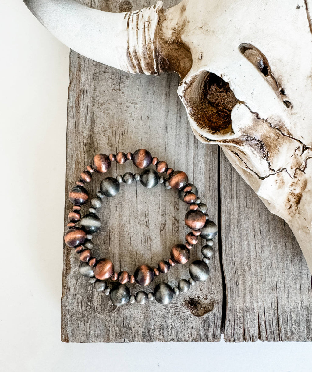 Western Navajo Style Pearl Stackable Bracelet