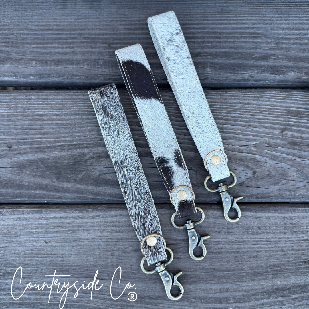 Cowhide Keychain Wristlet