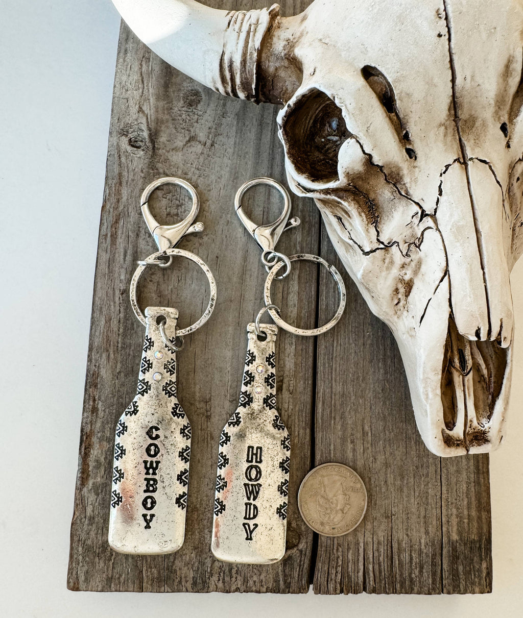 Western Metal Keychain - Howdy - Cowboy