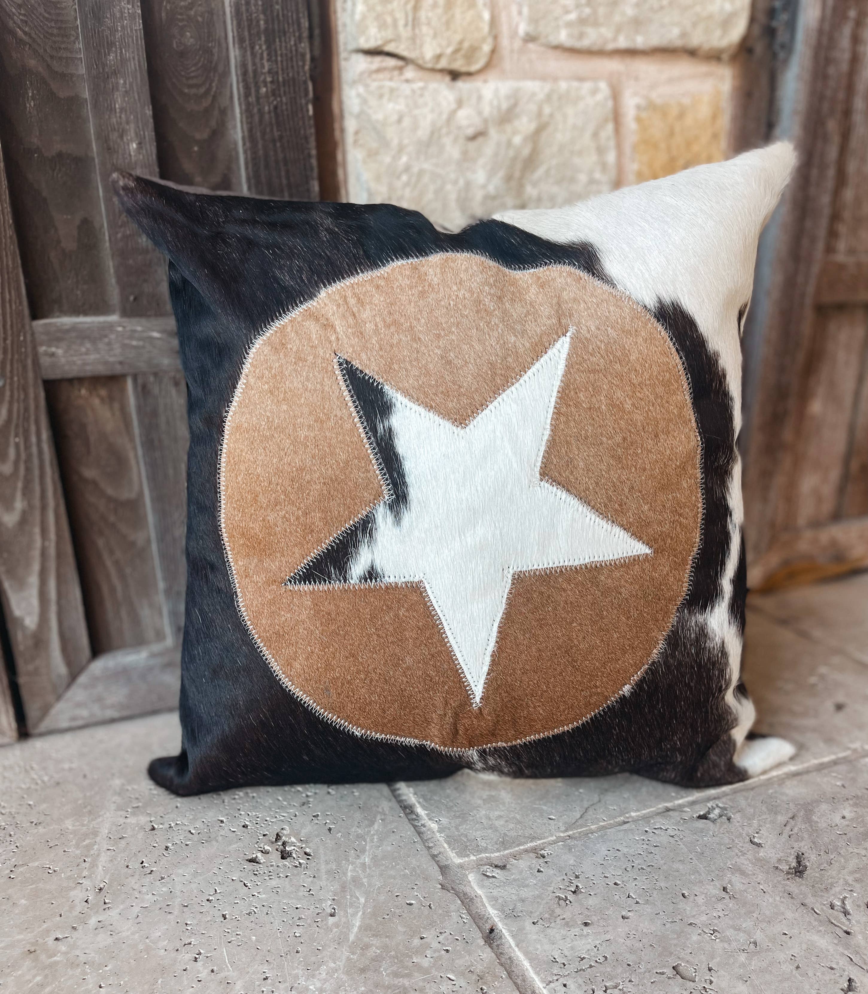 Western Star Cowhide Pillow Cover
