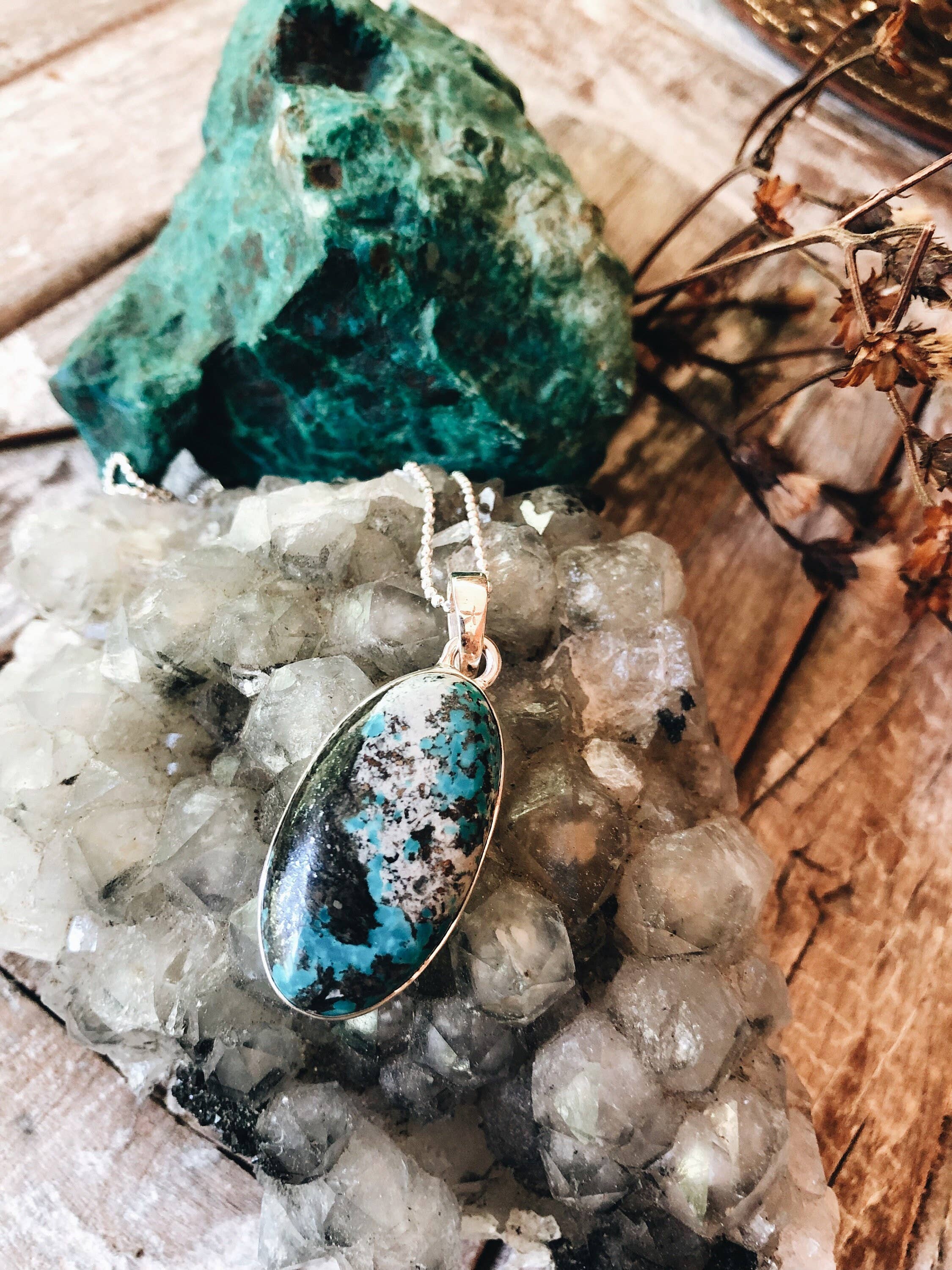 Turquoise Sterling Silver Celtic Pendant Necklace