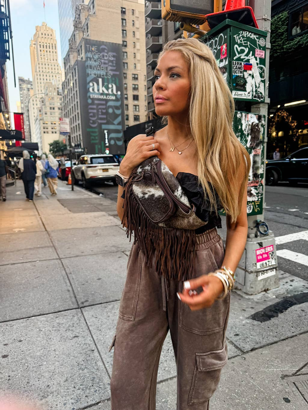 Western Hairon Cowhide Fanny Pack - bum sling bag