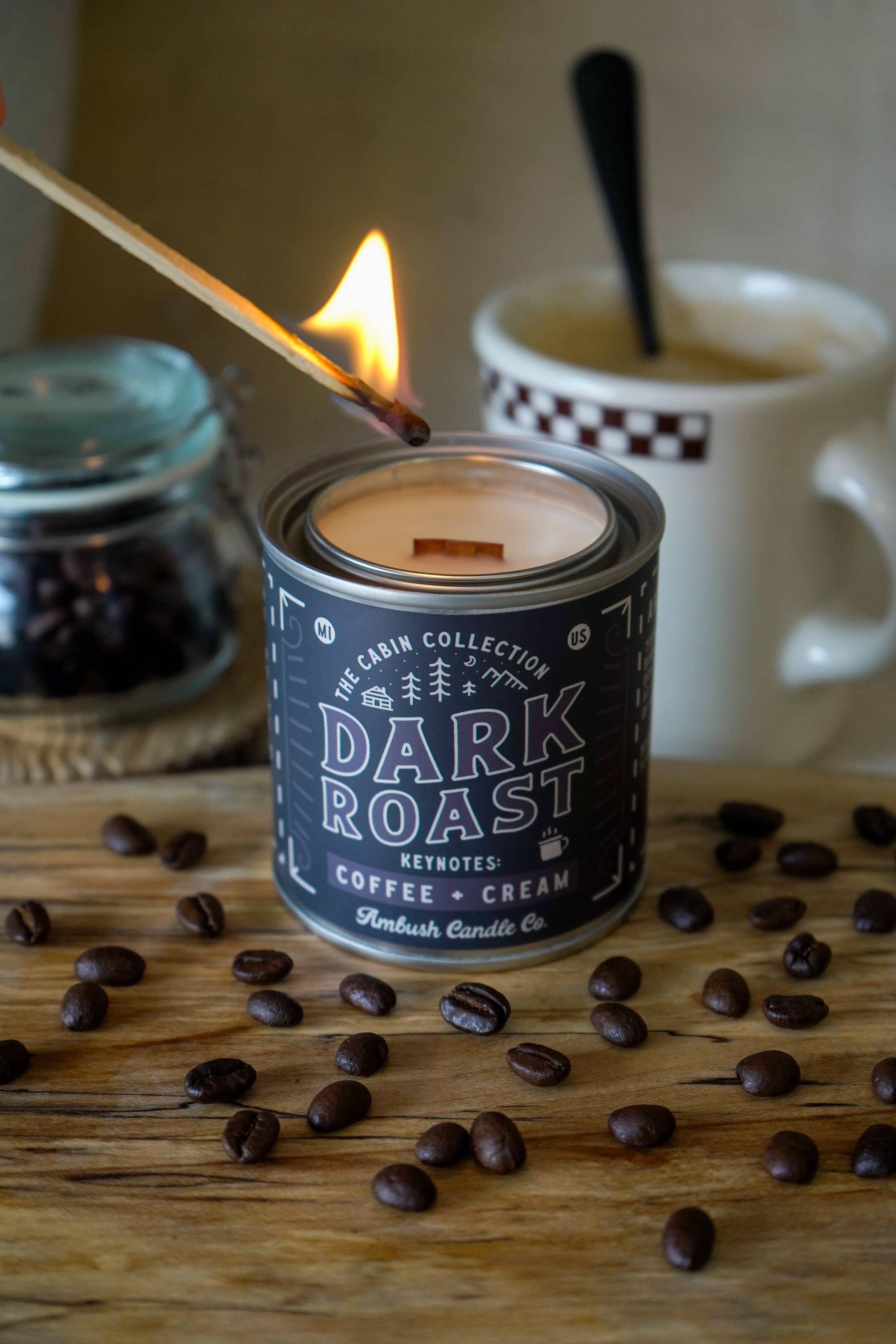 Dark Roast | Coffee + Cream 8oz Soy Candle
