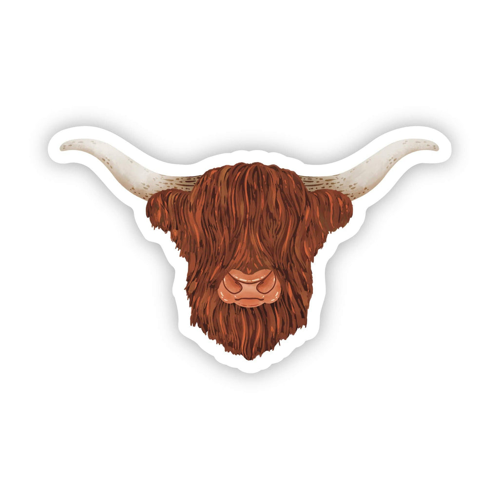 Highland Cow Head Sticker