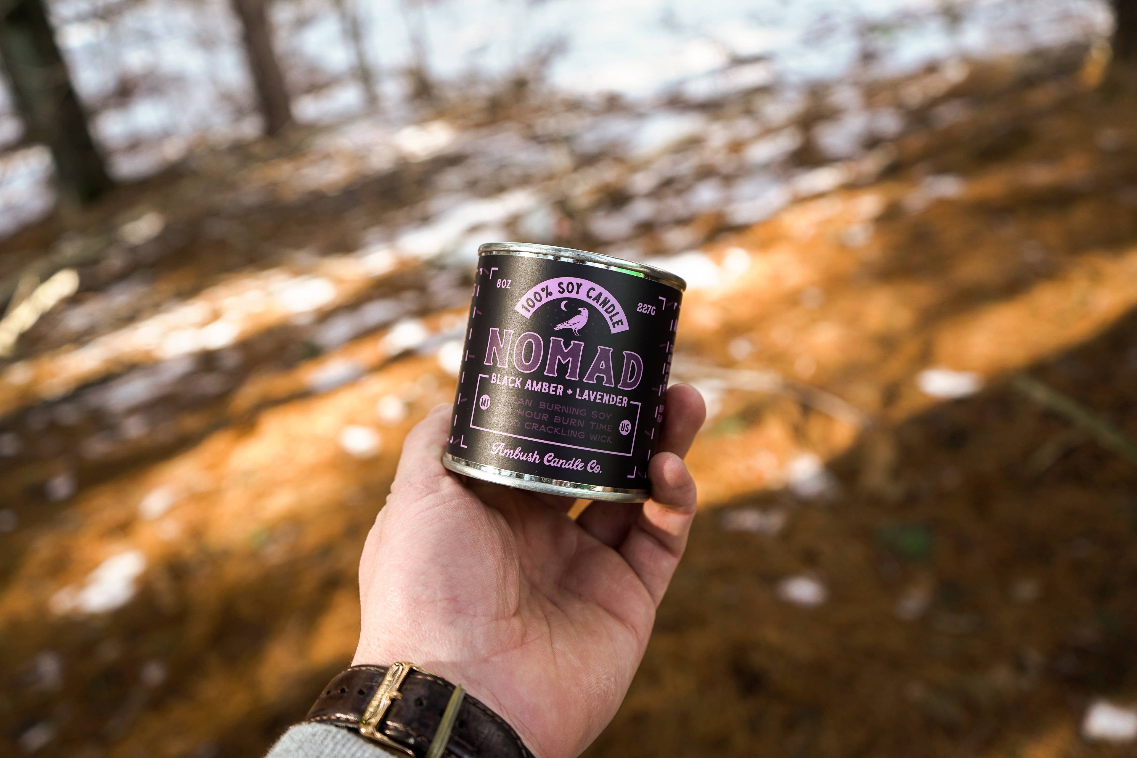 Nomad | Amber + Lavender 8oz Soy Candle