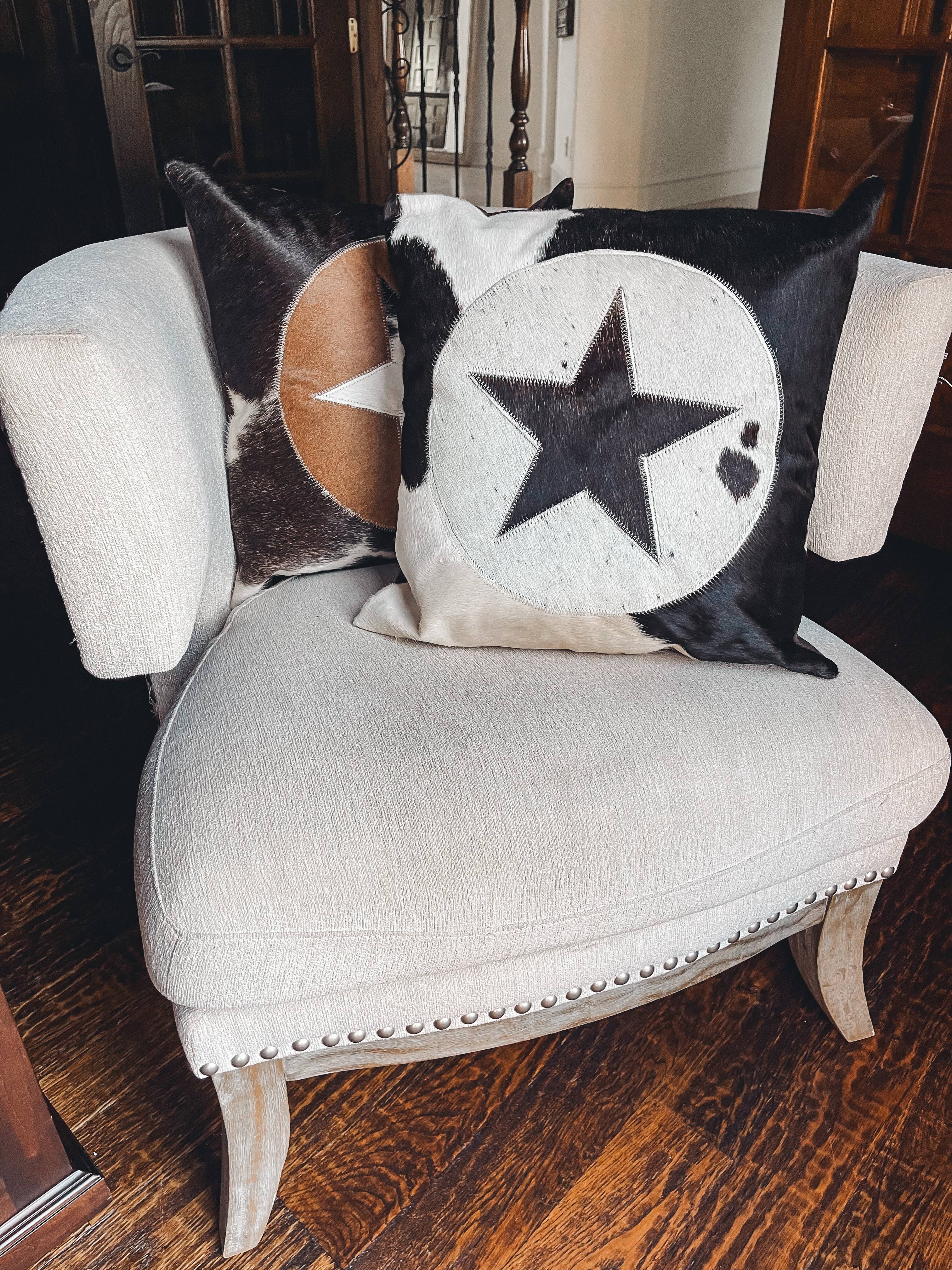 Western Star Cowhide Pillow Cover