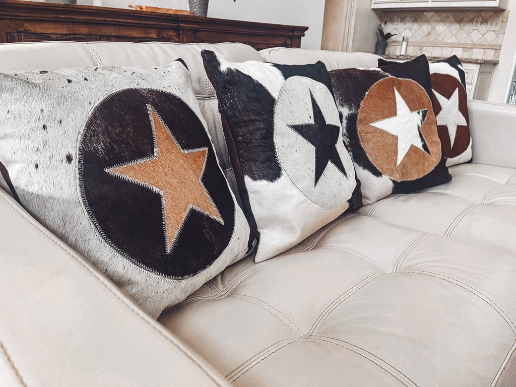 Western Star Cowhide Pillow Cover