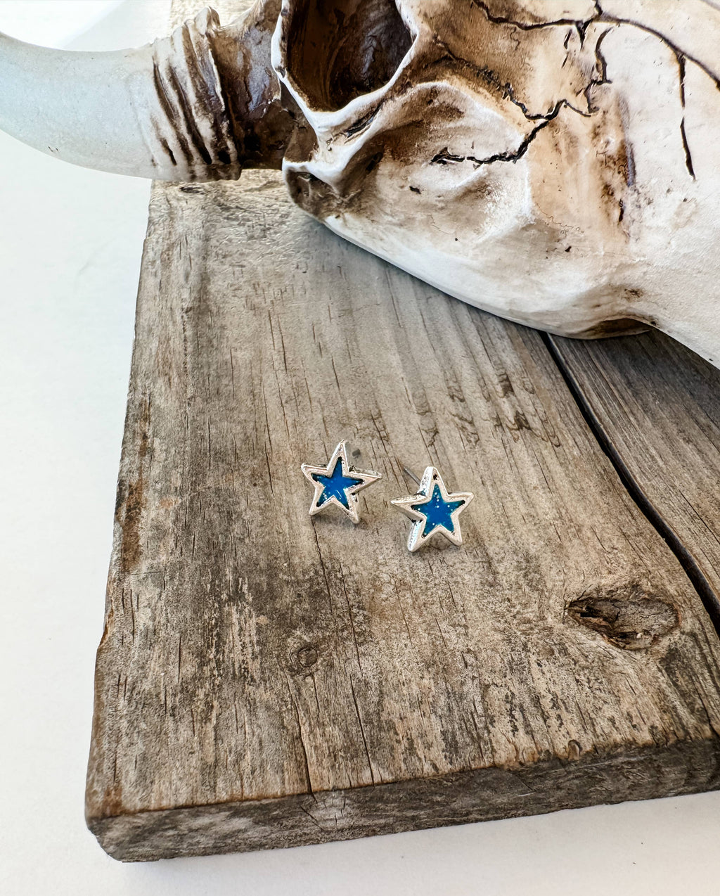 Mini Blue Sparkling Earrings - Star | Steer