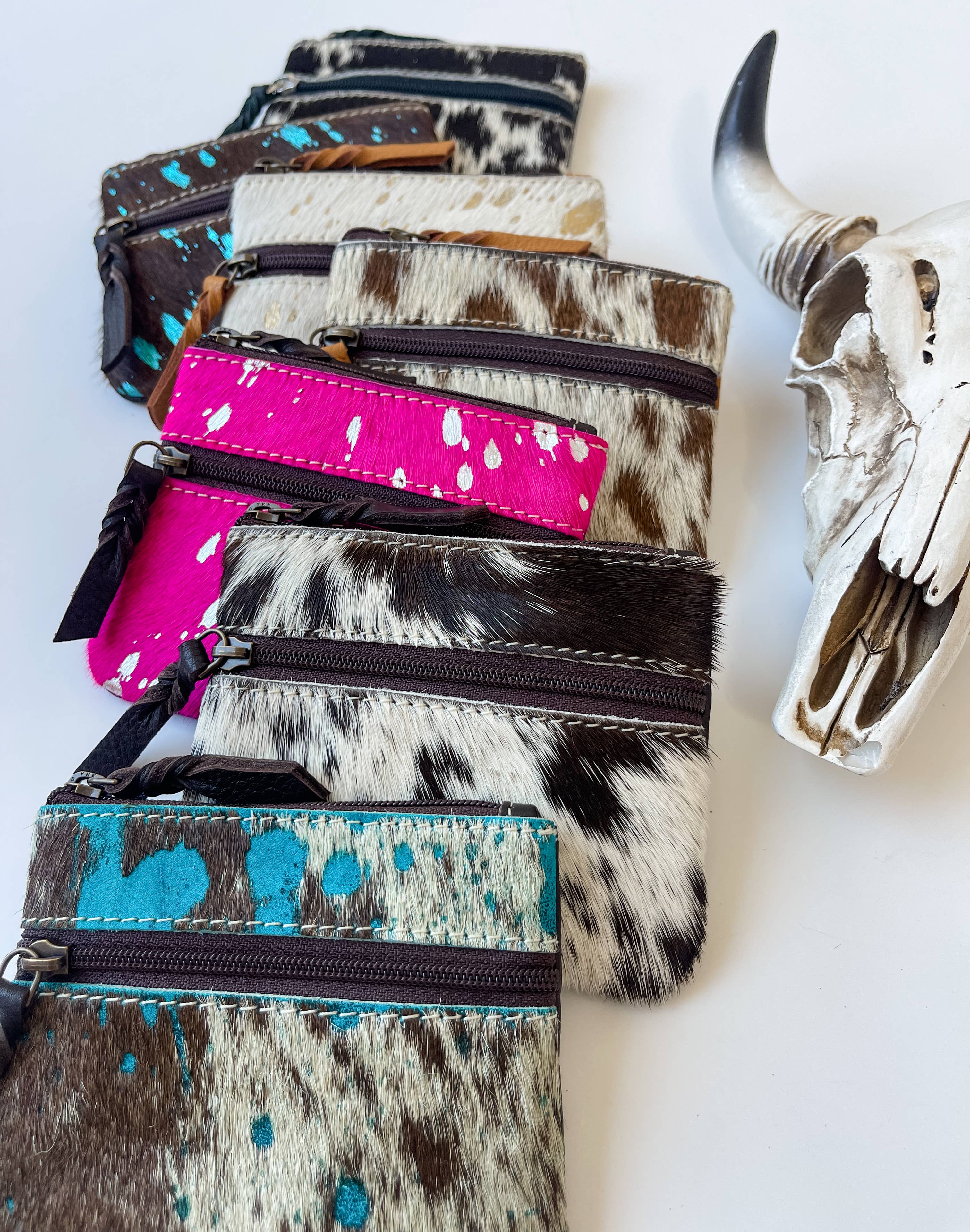 Western Cowhide Coin Money Pouch