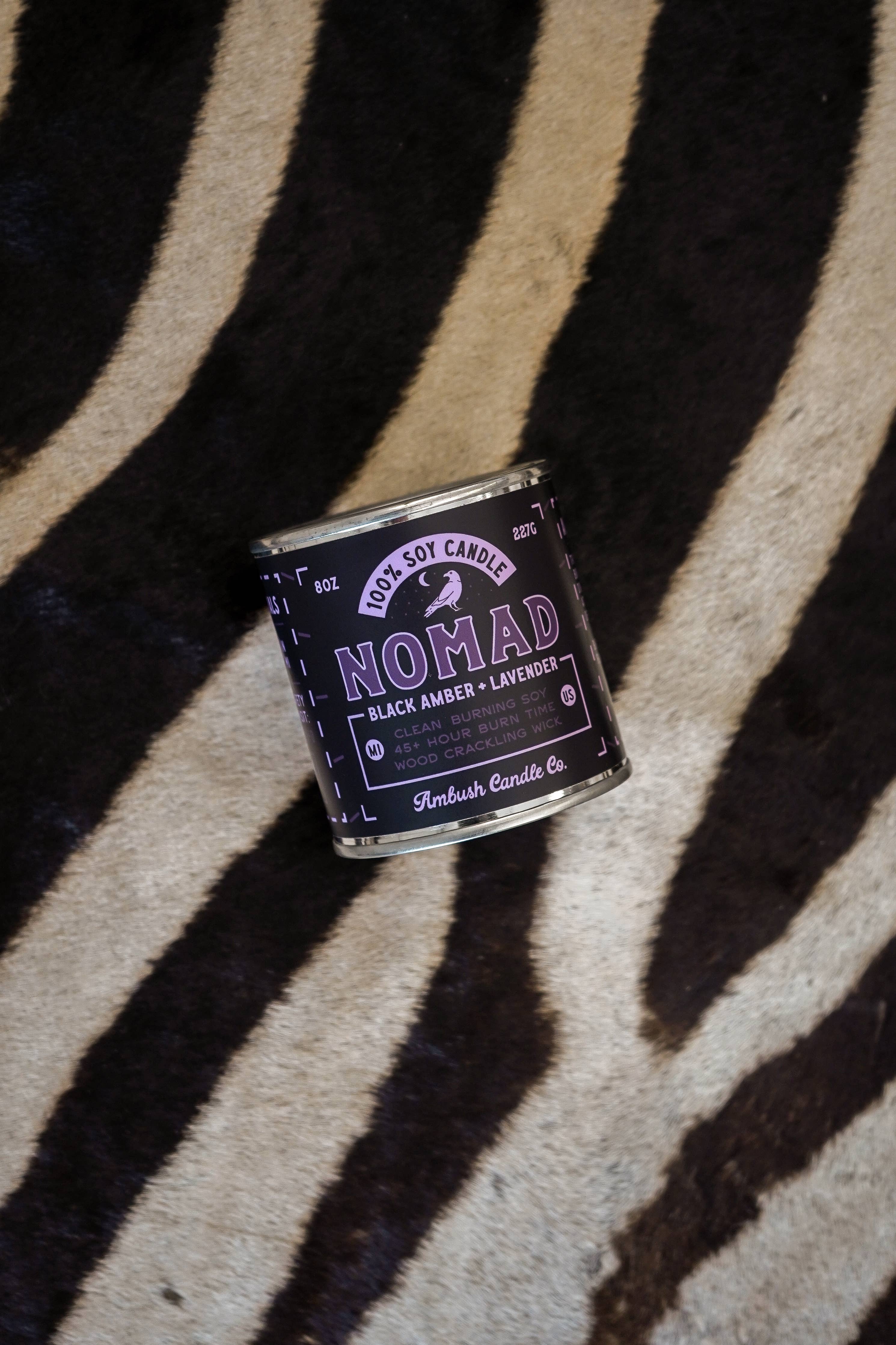 Nomad | Amber + Lavender 8oz Soy Candle