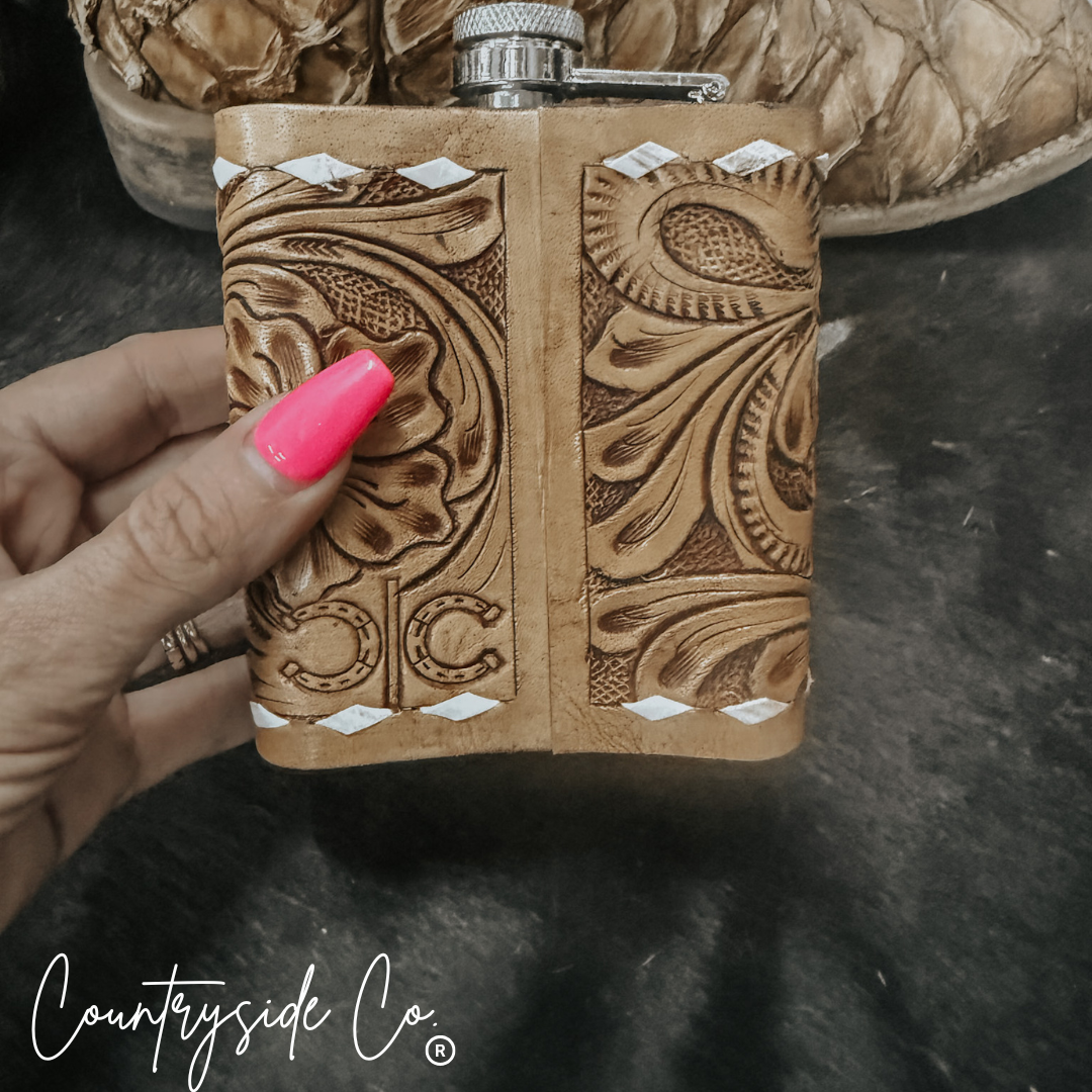 Gambler Leather Flask Stainless Steel Men & Women Gift