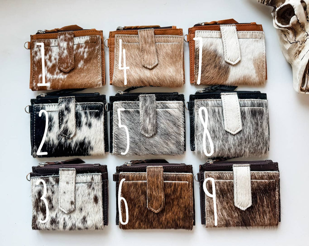 Dakota Wristlet Wallet - Western Cowhide Leather Credit Card