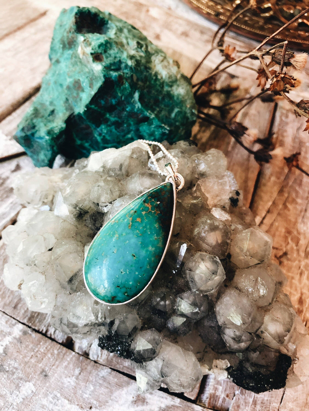 Turquoise Sterling Silver Celtic Pendant Necklace