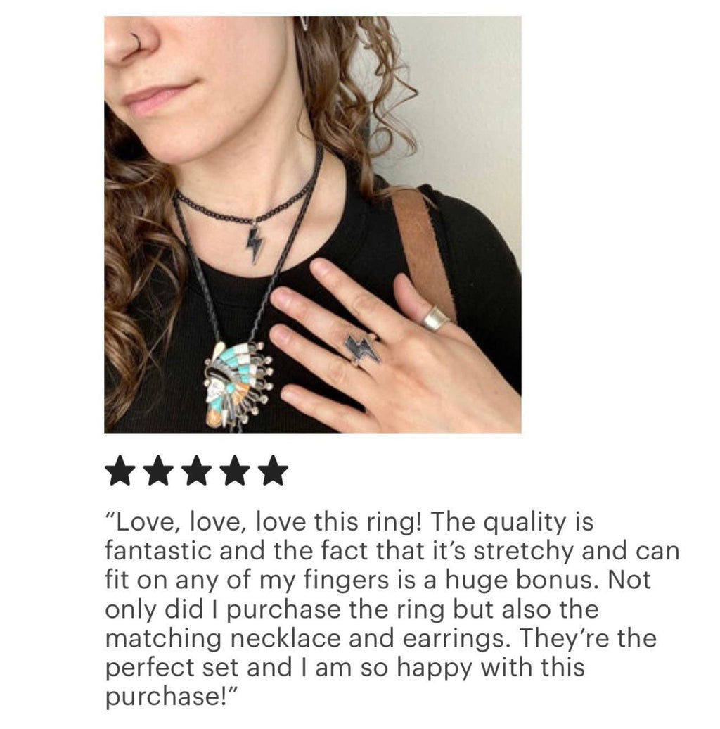 Western Lightning Bolt Thunder -  Ring