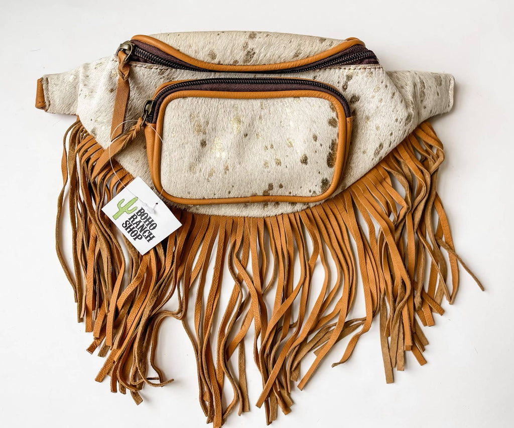 Western Hairon Cowhide Fanny Pack - bum sling bag