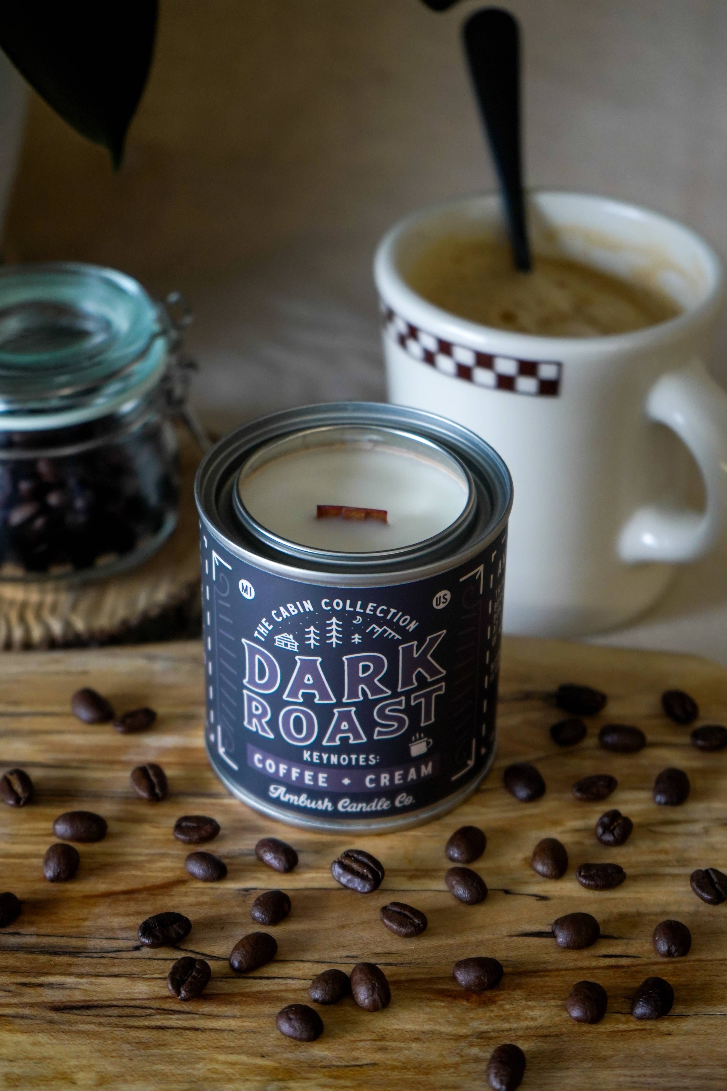 Dark Roast | Coffee + Cream 8oz Soy Candle