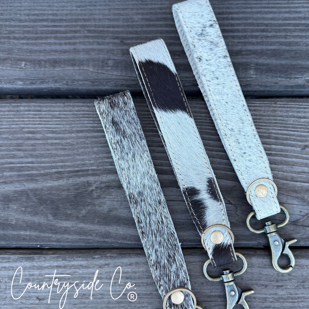 Cowhide Keychain Wristlet