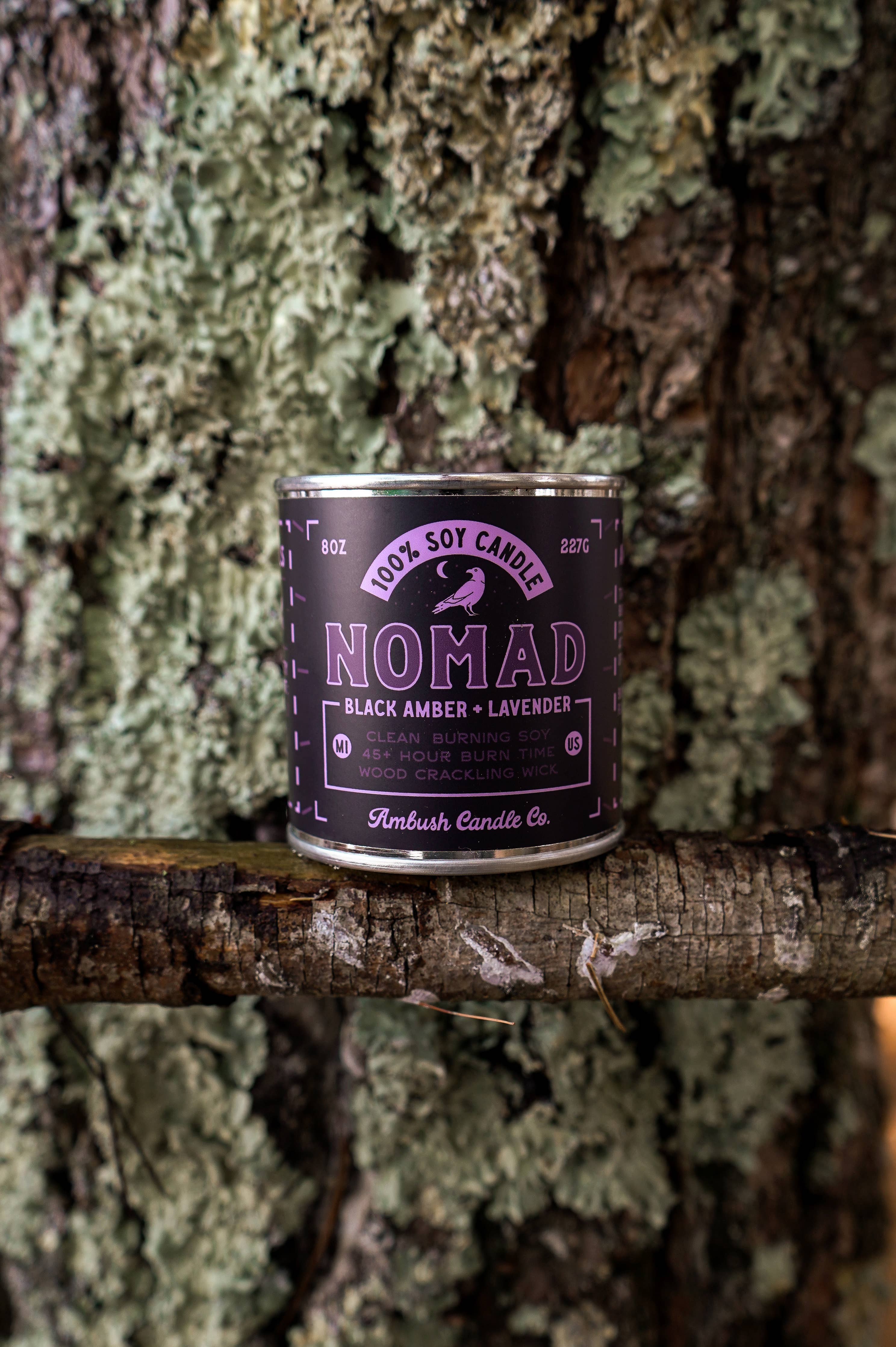 Nomad | Amber + Lavender 8oz Soy Candle