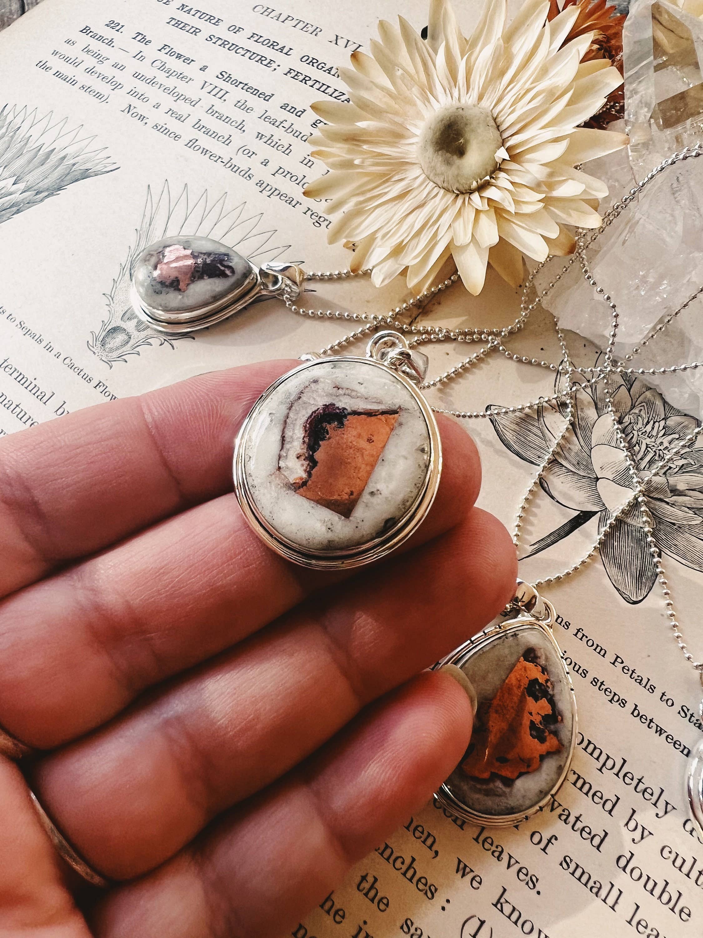 Copper Dolomite Sterling Silver Grounding Pendant Necklace