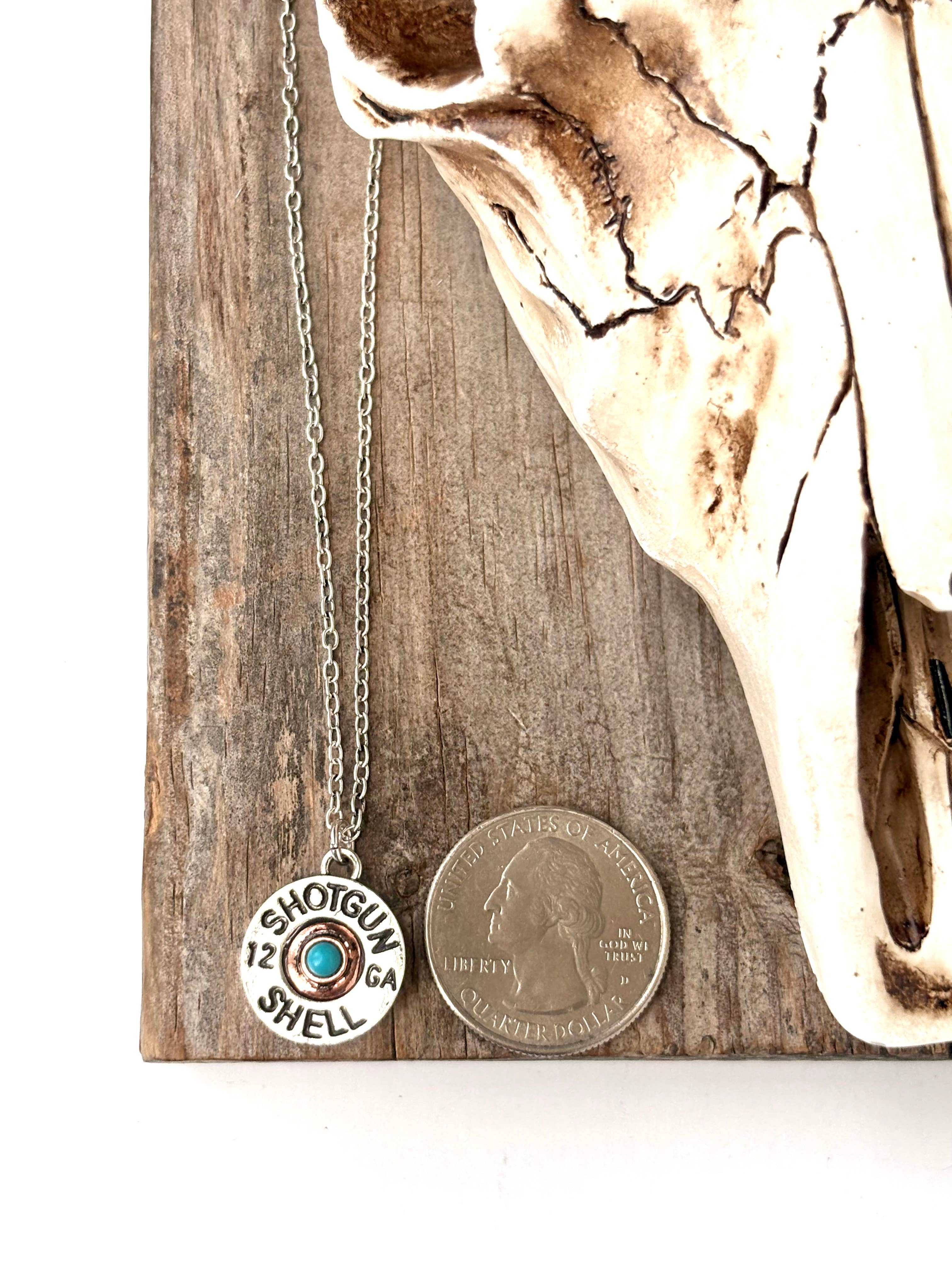 Western Sh&tg&n Shell Turquoise Stone Pendant Necklace