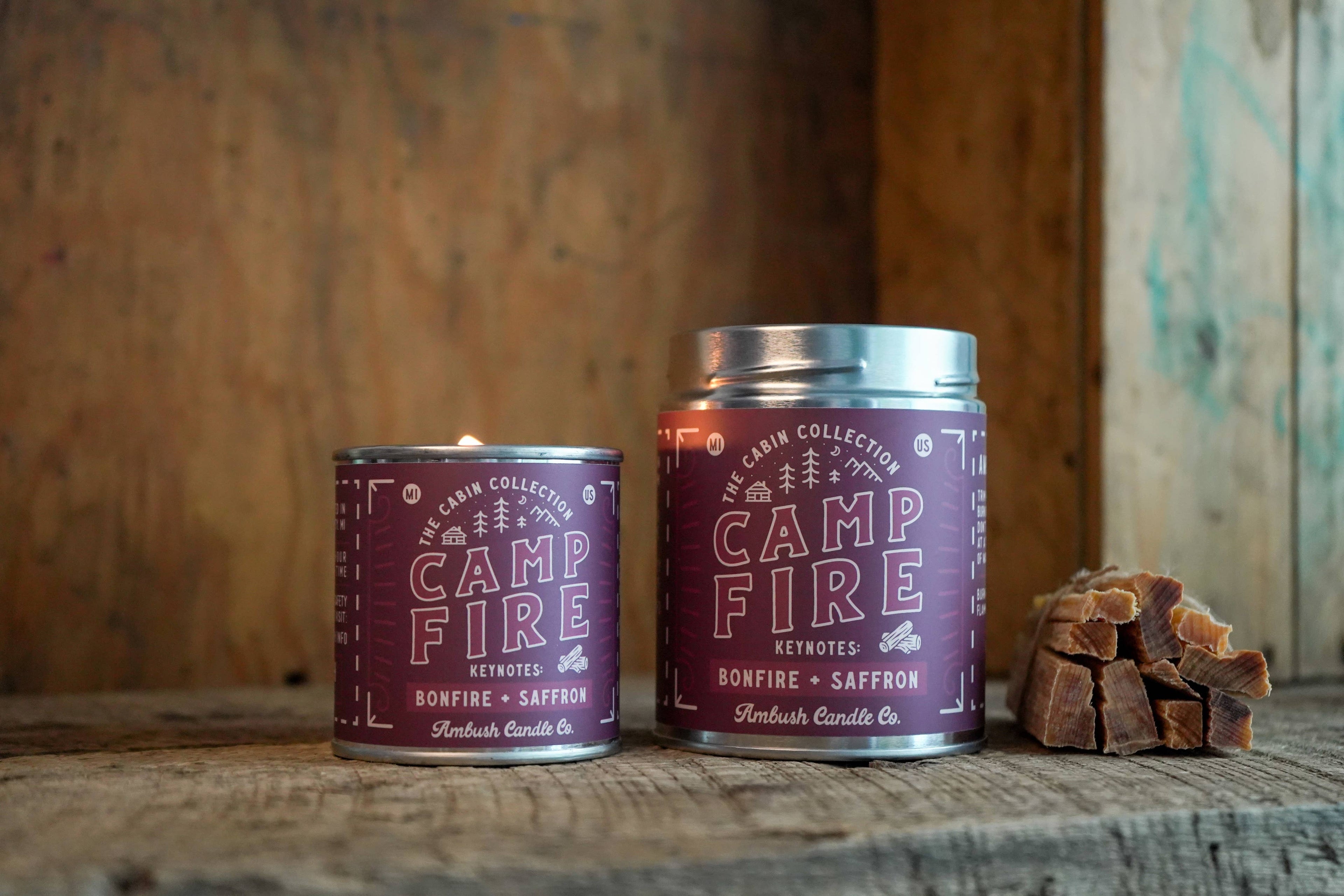 Campfire | Bonfire + Saffron 8oz Soy Candle