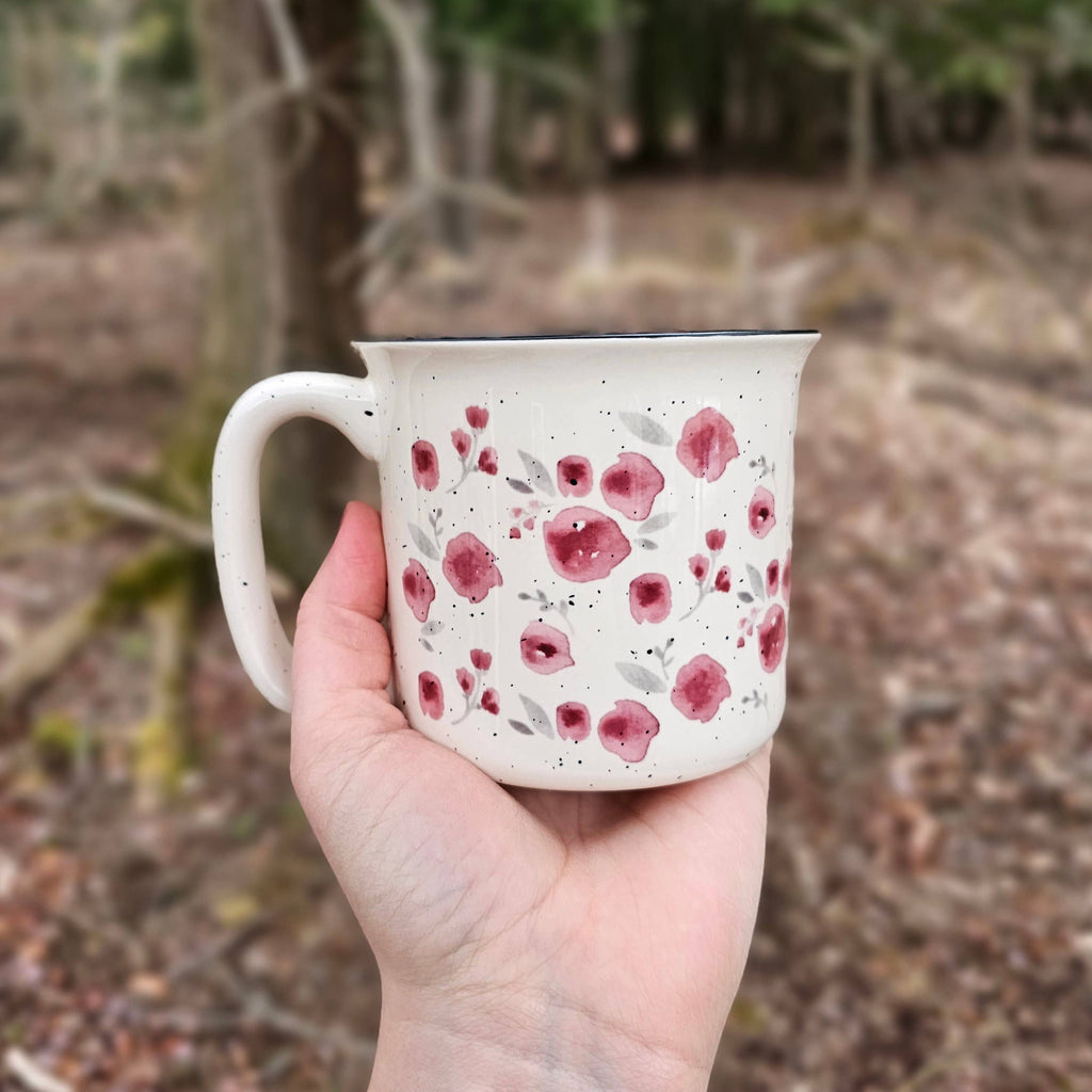 Pink Watercolor Floral Mug