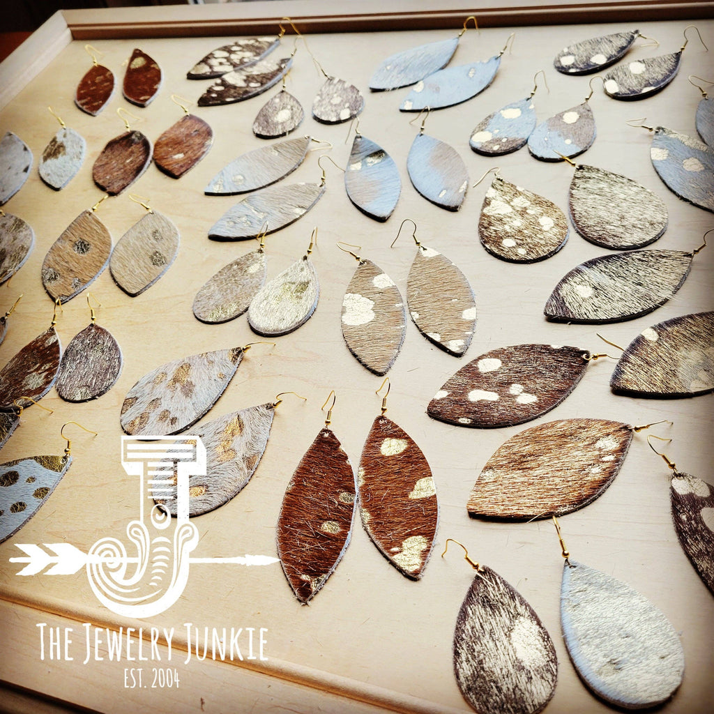 **Leather Earring Starter Pack-Metallic Hair On Hide-50 Pairs 214o