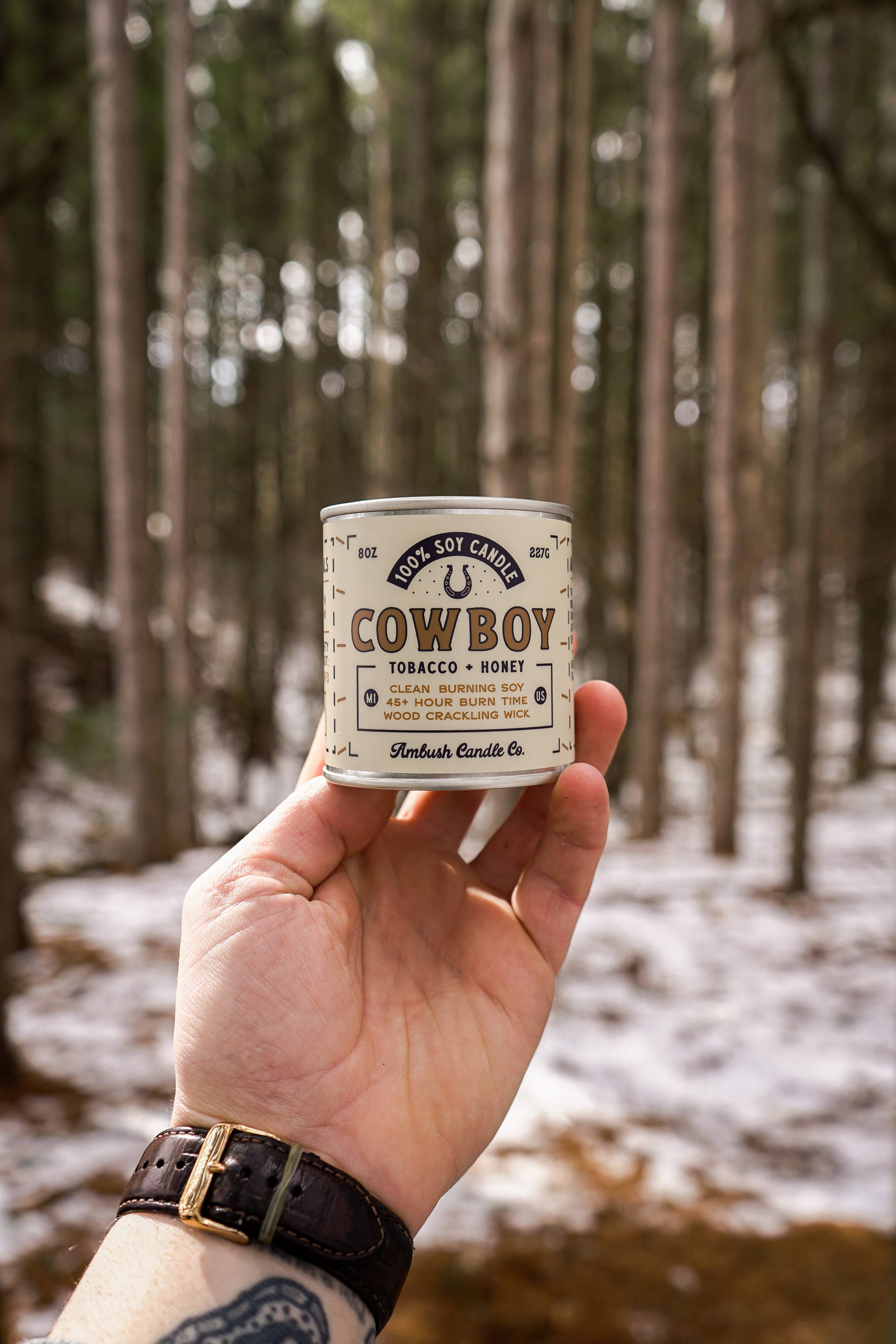 Cowboy | Tobacco + Honey 8oz Soy Candle