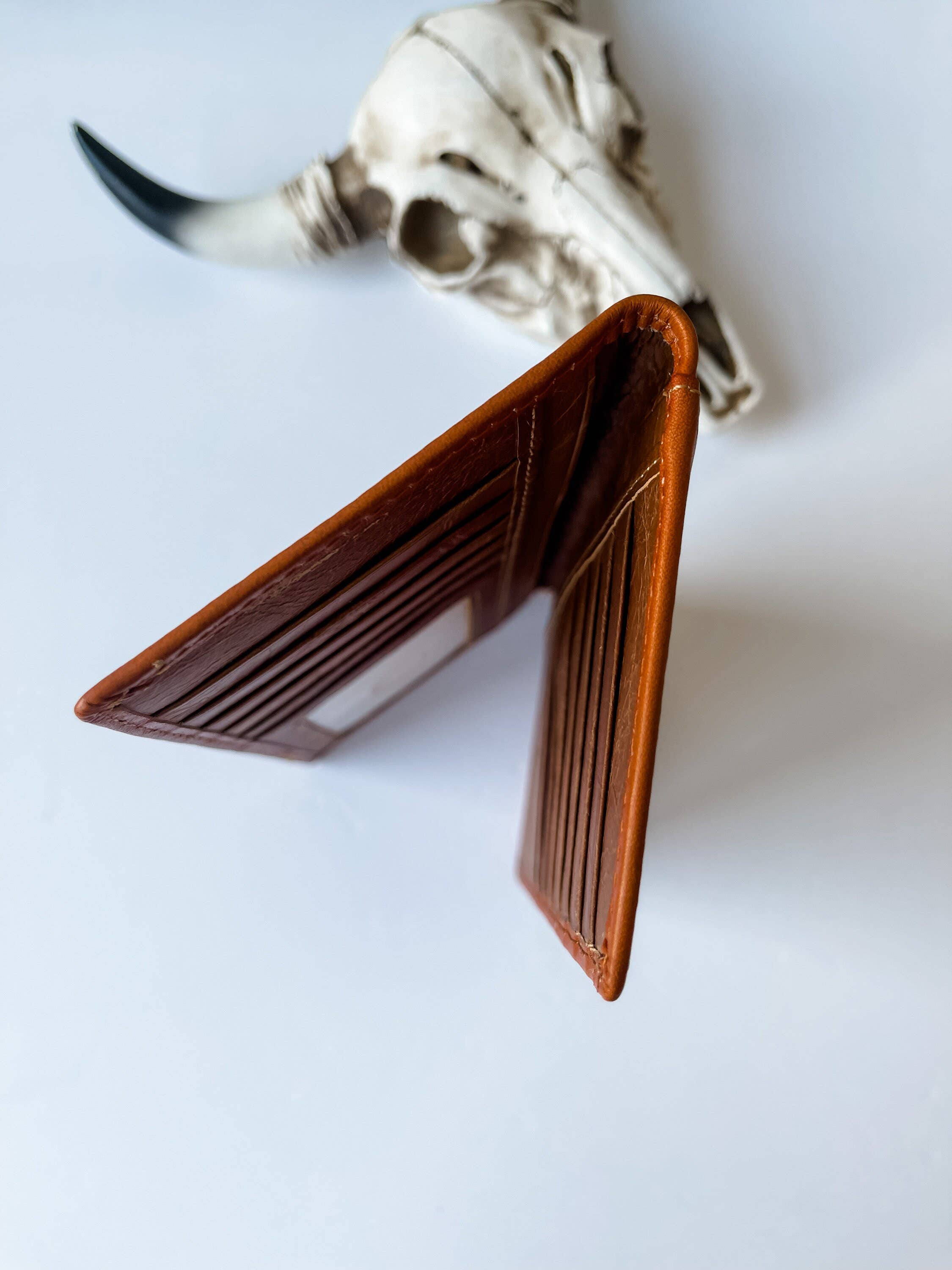 Genuine Tooled Leather Bi-Fold Wallet