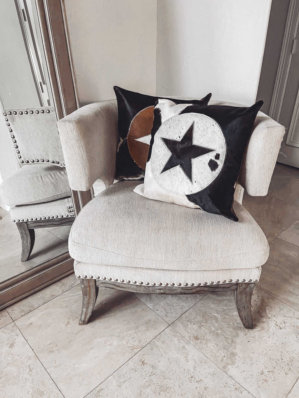 Western Star Cowhide Pillow Cover