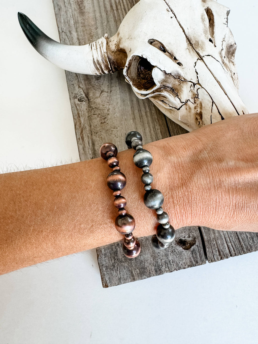 Western Navajo Style Pearl Stackable Bracelet