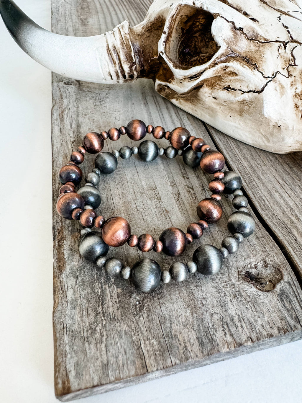 Western Navajo Style Pearl Stackable Bracelet
