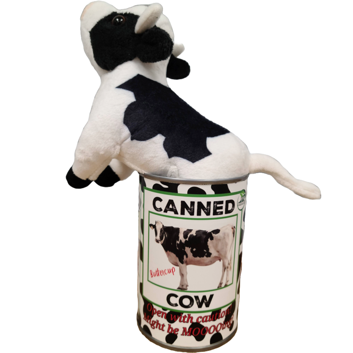 Canned Cow | Stuffed Farm Animal Plush w/Jokes | Unique Gift