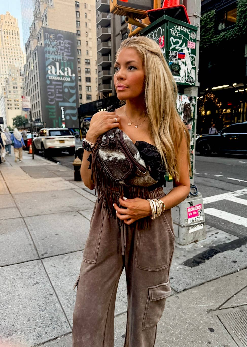 Western Hairon Cowhide Fanny Pack - bum sling bag