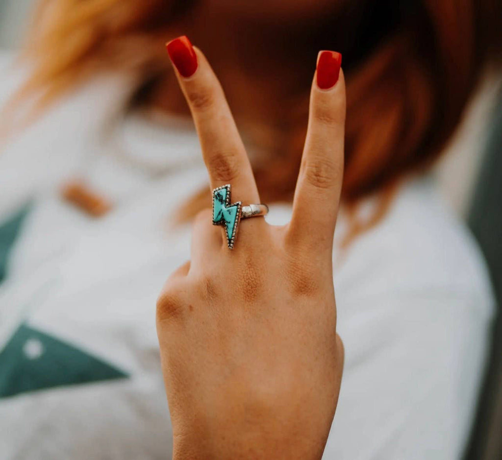 Western Lightning Bolt Thunder -  Ring