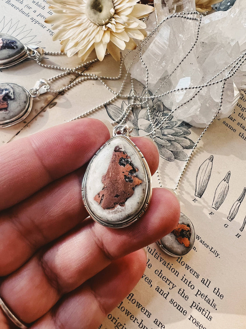 Copper Dolomite Sterling Silver Grounding Pendant Necklace