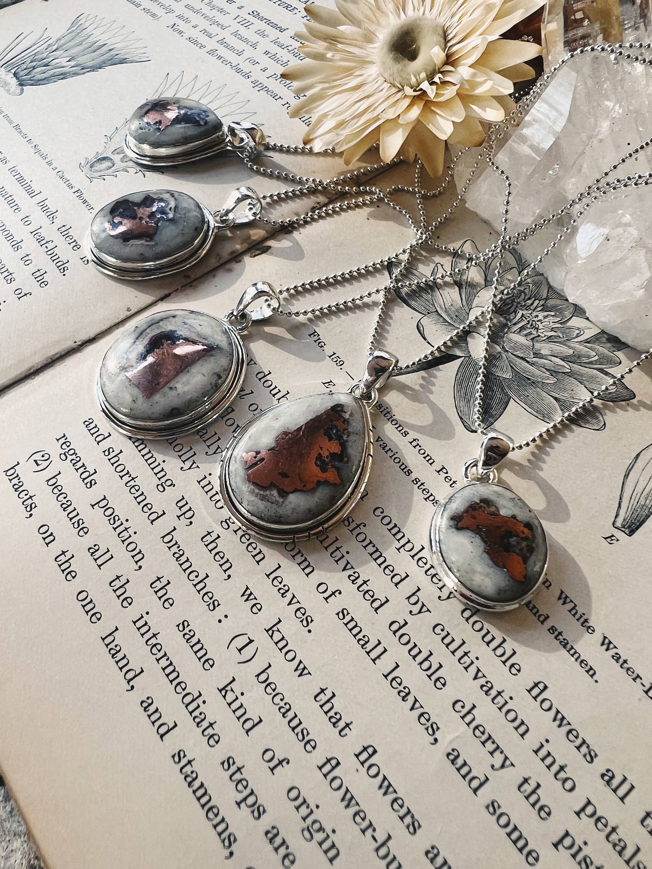 Copper Dolomite Sterling Silver Grounding Pendant Necklace