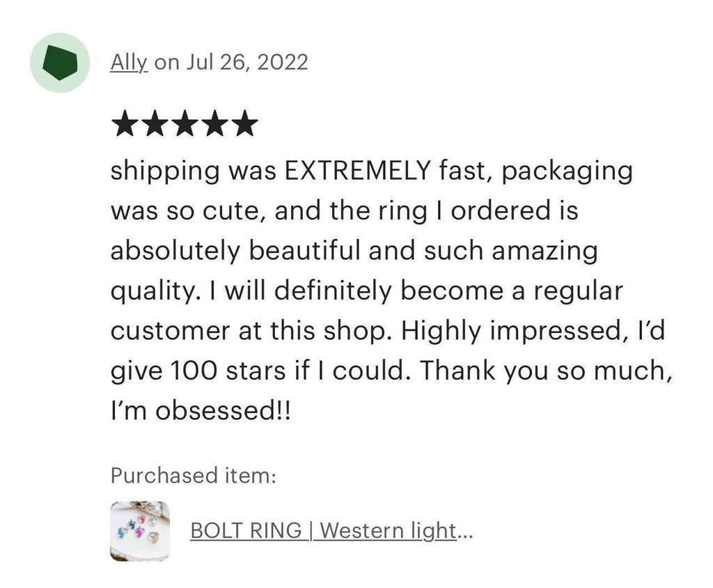 Western Lightning Bolt Thunder -  Ring