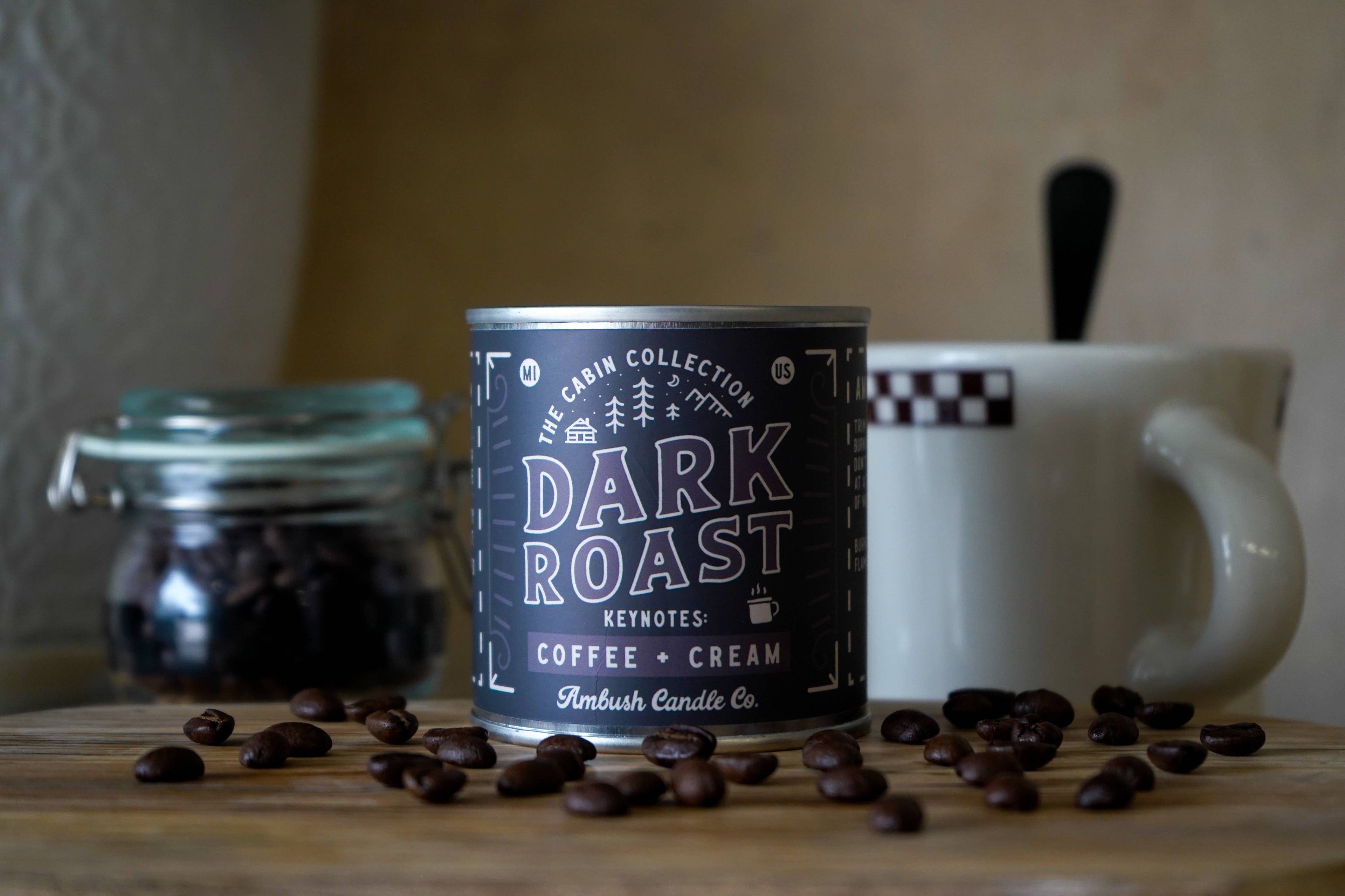 Dark Roast | Coffee + Cream 8oz Soy Candle