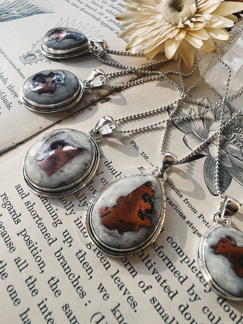 Copper Dolomite Sterling Silver Grounding Pendant Necklace