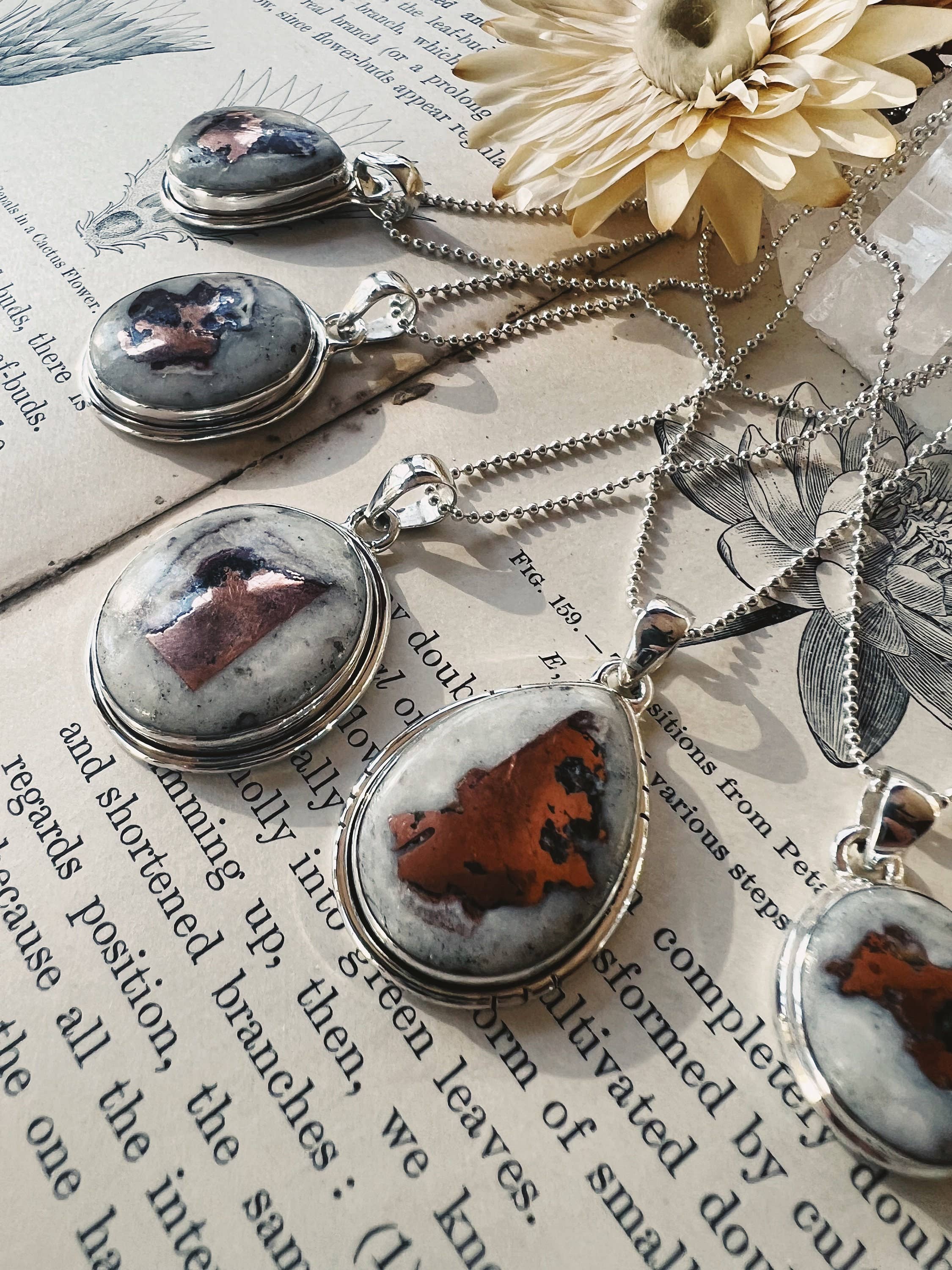 Copper Dolomite Sterling Silver Grounding Pendant Necklace