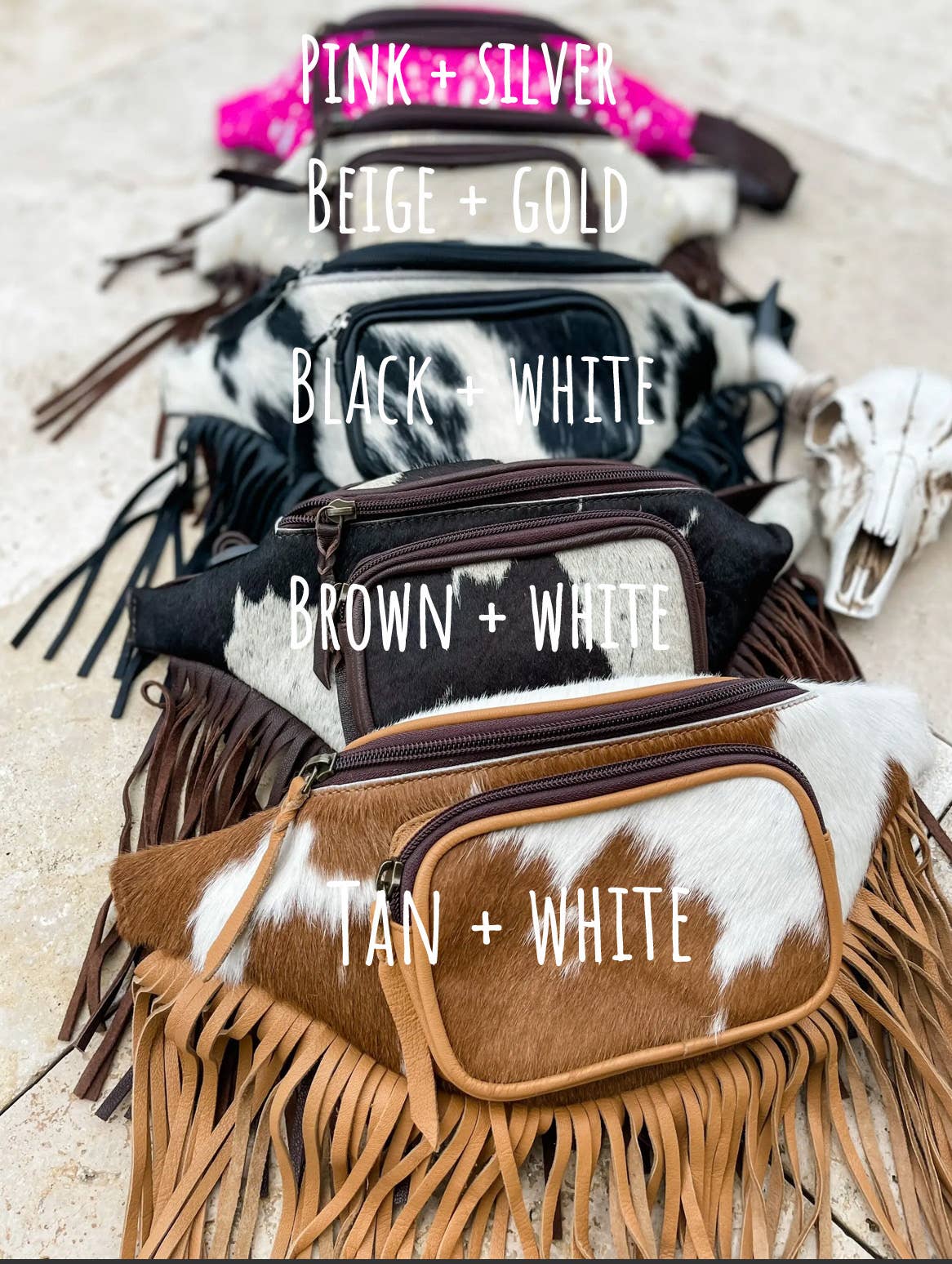Western Hairon Cowhide Fanny Pack - bum sling bag