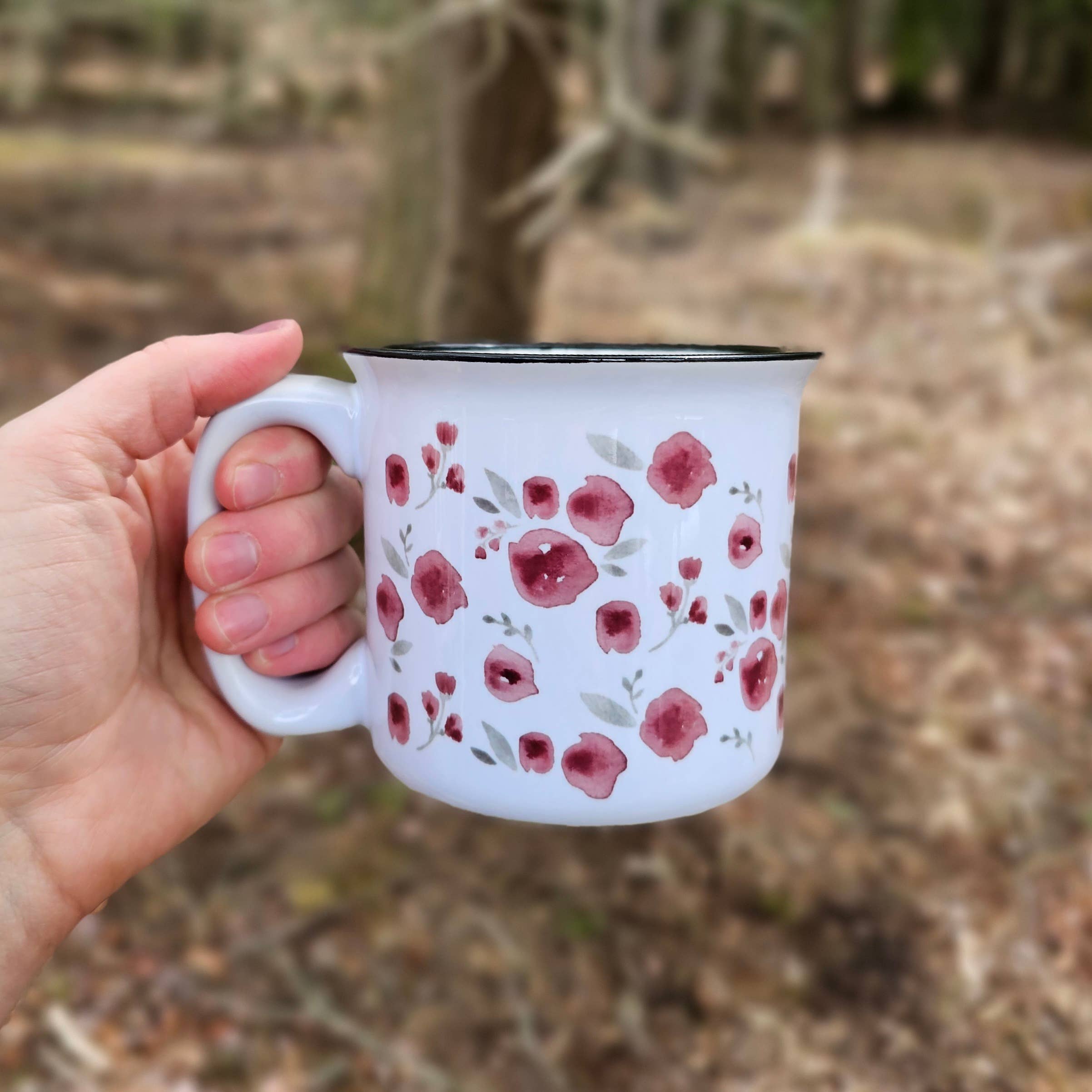 Pink Watercolor Floral Mug