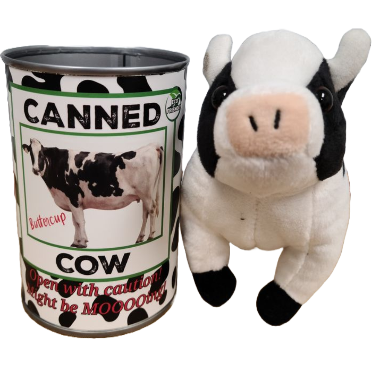 Canned Cow | Stuffed Farm Animal Plush w/Jokes | Unique Gift