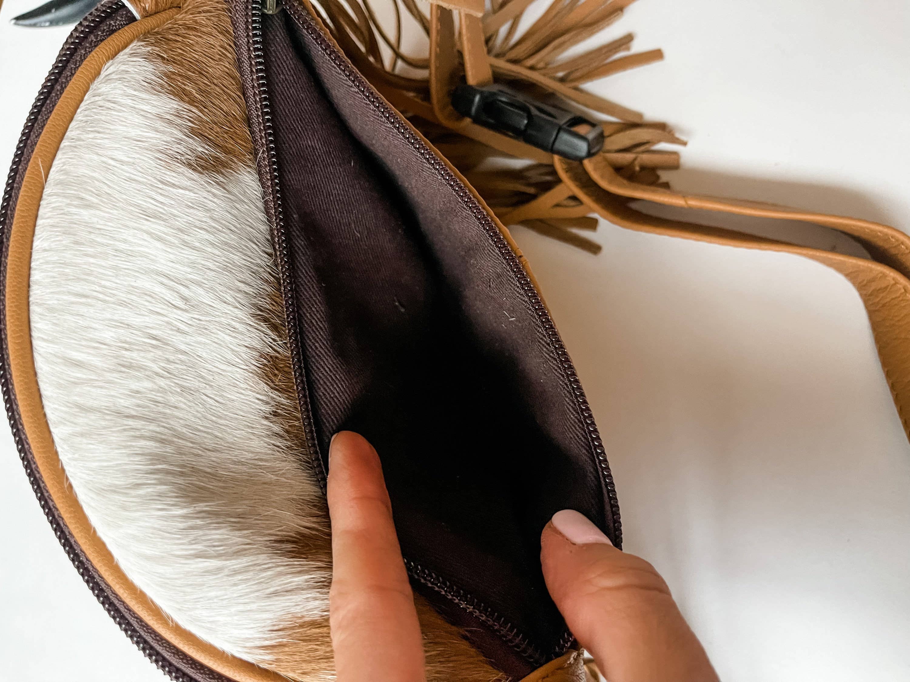 Western Hairon Cowhide Fanny Pack - bum sling bag