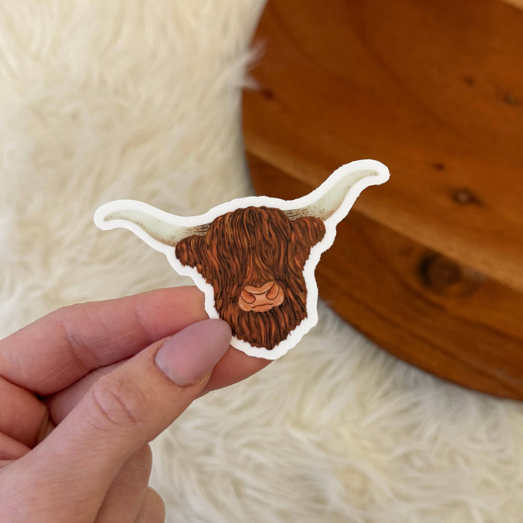 Highland Cow Head Sticker