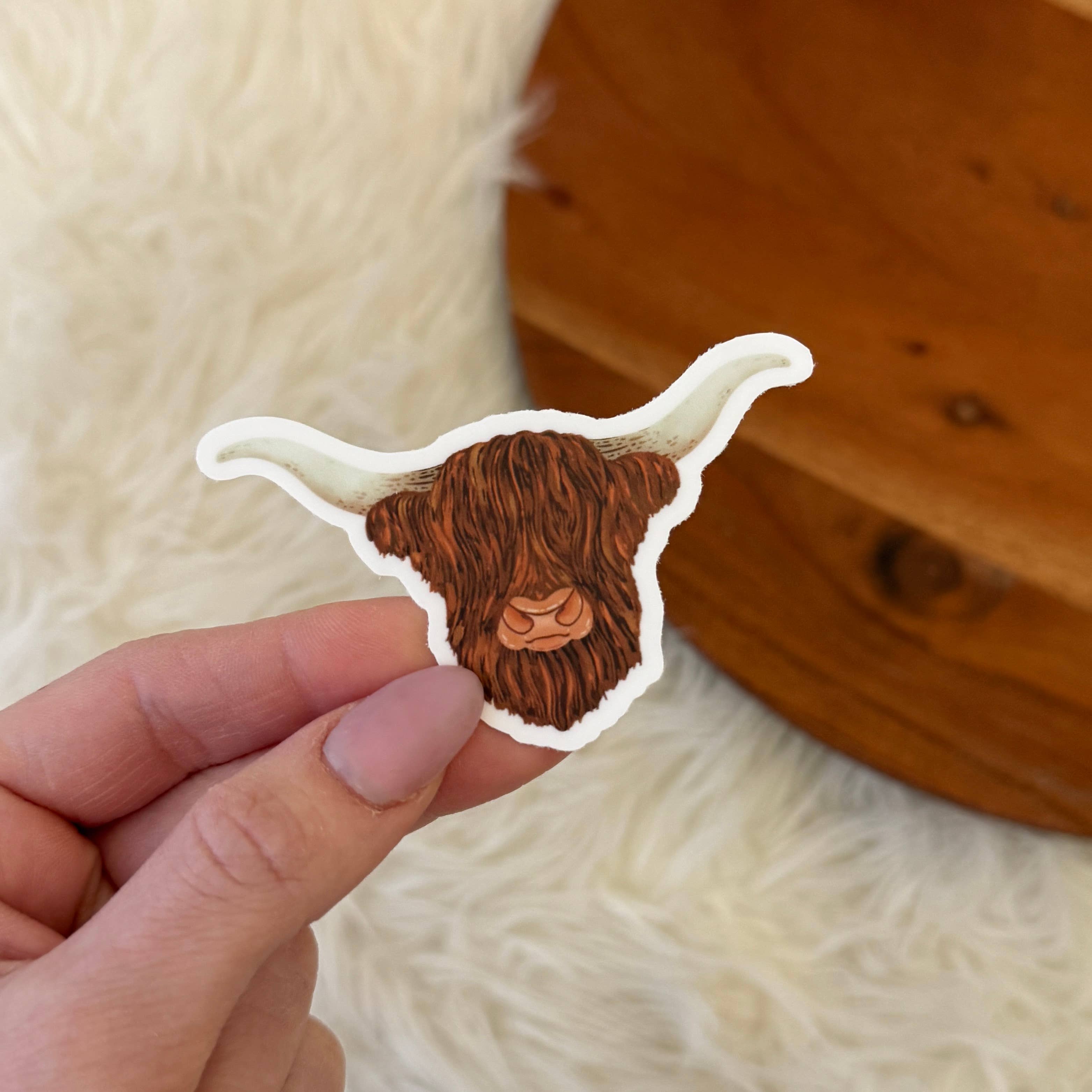 Highland Cow Head Sticker