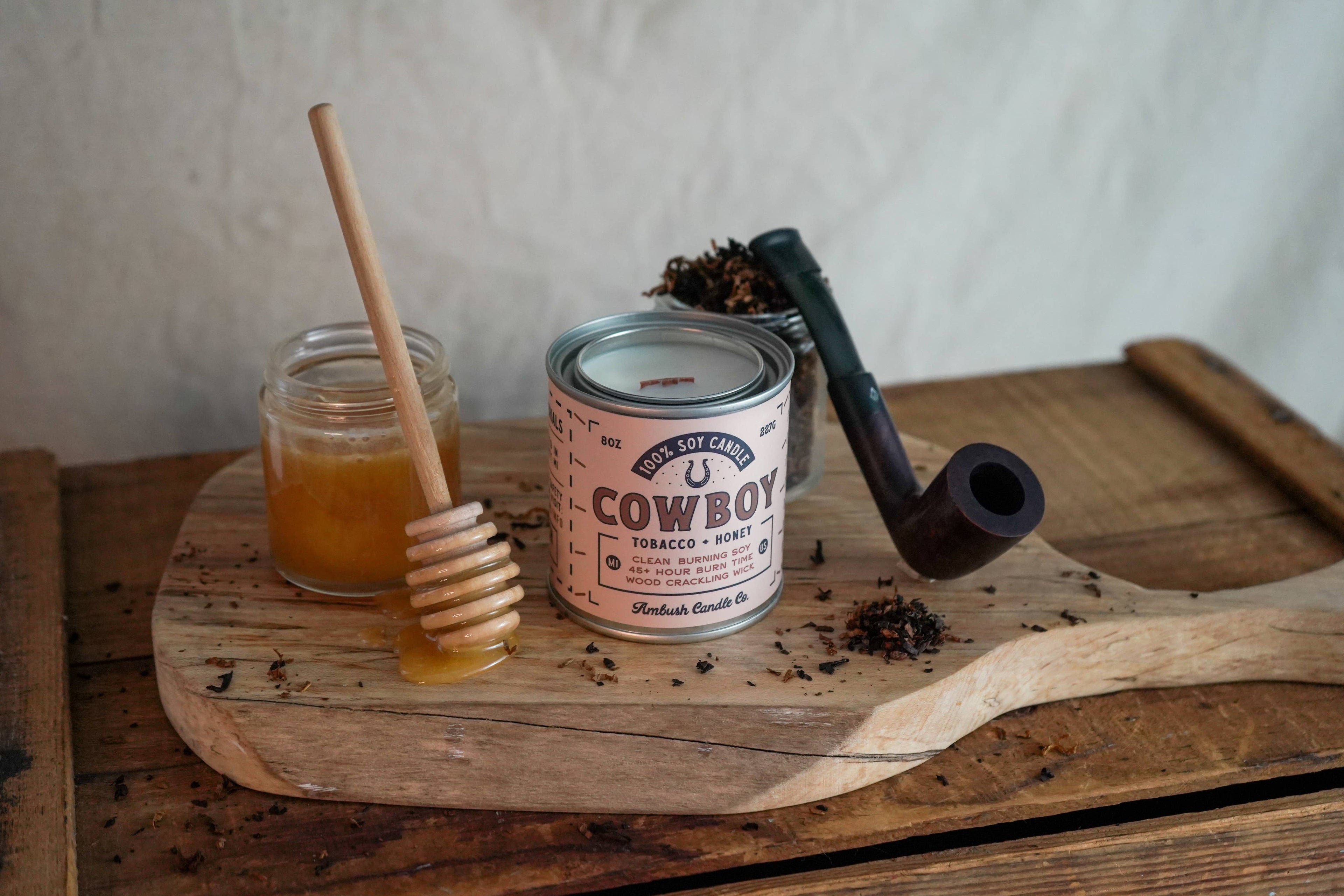 Cowboy | Tobacco + Honey 8oz Soy Candle