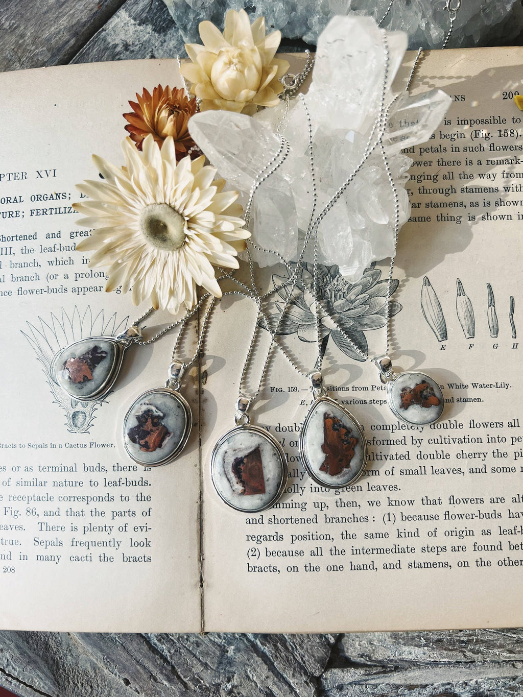 Copper Dolomite Sterling Silver Grounding Pendant Necklace